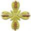 Byzantine Liturgical Hand Embroidered Gold / Silver Bullion Crosses for Vestment, Stole, church decorations