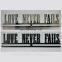 Classic Bible Motto LOVE NEVER FAILS Medal Hanger
