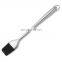 Stainless steel silicone brush with high temperature feature for BBQ and cake baking