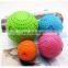 Durable silica gel elastic squeaky ball for pet dog chew/teeth cleaning toy