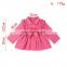 Children Winter Clothing warm fluffy top long sleeve with skirt part Baby Girl watermelon light weight Cotton Ruffle Trench Coat
