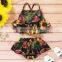A0139# Baby Girls Set Summer Printing Fashion European and American Baby Camisole Shorts