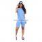 Wholesale custom logo 2 piece biker shorts and crop top matching set women