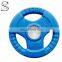 High quality and inexpensive Colorful tri-grips gym equipment rubber weight plate BW2007