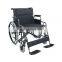 Basic steel manual wheelchair with pneumatic rear wheel for disabled