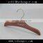 CY-273 brown wooden baby clothes hanger short wooden hanger with clips wholesale