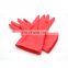 Red rubber gloves house clean hand gloves work with long sleeves