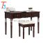7 drawers makeup dressing table in wood with cushioned stool