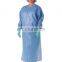 Blue disposable isolation gown PP 25gsm polypropylene lab gowns knit cuffs long sleeves cpe isolation gown