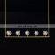 Modern Minimalist LED Brass Home Office Living Room Hotel Restaurant Home decor BOULE DE CRISTAL CLEAR Glass Linear Chandelier