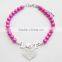 customized crystal pearl pet heart charm necklace in wholesale