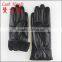 2016 new style fashion lady genuine leather and fabric touchscreen leather gloves