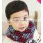 Small Plaid Pattern Unisex Boys Girls Acrylic Knitted Winter Circle Loop Scarf
