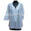 White Embroidered summer wear Ladies tops and Tunics