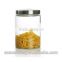 Multi-function round shaped food storage borosilicate glass mason jar with stainless steel lid