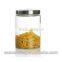 Best selling products glass jar with stainless steel lid , glass canister