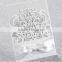 Personalized white laser cut wedding invitations with white ribbons