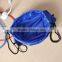 Plain waterproof drawstring shoe bag with zipper pocket