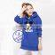 Wholesale cheap plain 100% polyester women blue hoodie