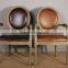 Antique Leather Round Back Armchair for Dining Room