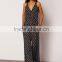 clothing factory fashion sexy low neckline polka dot jumpsuits and one piece for women 2016