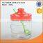 Hot sale transparent glass storage jar with colored lid