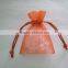 blue custom drawstring organza gift bag wholesale