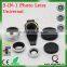 Mobile Phone Fisheye Wide-angle Macro Lens 3in1 Lens Kit Camera Photo Lens With Universal Pipe Clamp