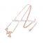 Girl's necklace real silver material rose glad crystal cute bowknot necklace