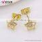 2016 women small fashion star shape 14k gold plated earring