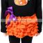 wholesale children Halloween clothes boutique cotton black 2 pieces ruffle outfits for Halloween