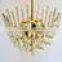 530-13 Austrian Brass and Crystal Basket Chandelier, 1950s