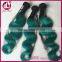 Malaysian Hair Body Wave 7A Unprocessed 1B/Teal Human Hair Weave 100G Enough Weight Two Tone For White Women