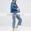 Daijun OEM fantastic design blue with patch spring denim girls jacket