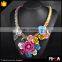 Boho Colorful Multi Flowers Necklace,Fashion Statement Shourouk Choker Necklace