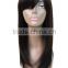 18inch dark brown silk straight natural 100% braizilian remy human hair machine made LONG HUMAN HAIR WIG