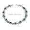 7.0*8.0mm Black cubic zircon tennis bracelets white gold plated wedding jewelry
