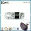 Silver 19mm tail leather coated metal clasp for purse and bracelet