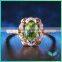 Engagement Ring Apple Green gemstone Ring White Diamond Rose Gold Lady's Ring Wedding Ring