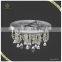 2015 Hot sale classic hanging crystal LED ceiling light with stainless steel canopy