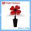 New design red flower silicone wine stopper
