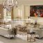 Royal luxury stainless steel hotel/living room furniture marble coffee table center table B818