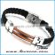 Bulk 316L titanium women / mens braided leather bracelet wholesale