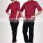 OEM Fashion Designer Poly Cotton Red Hotel Men Jacket Chef Uniform