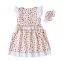 Boutique baby clothing summer new design flower girl dress baby girl fashion dress with headband