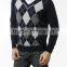 Intarsia Knitting Cashmere Sweater Design for Man