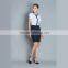 China Fatory Designs V Neck Dress Fashion Airline Stewardess Uniform