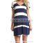 Blue White Stripe Print Maternity Dresses Wear for Pregnant 2015