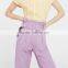 Hot design lavender empire waist summer trousers with belt loop