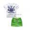 J3615 baby boy kids fashion T-shirt Shorts Set Wear, wholesale children's boutique clothing